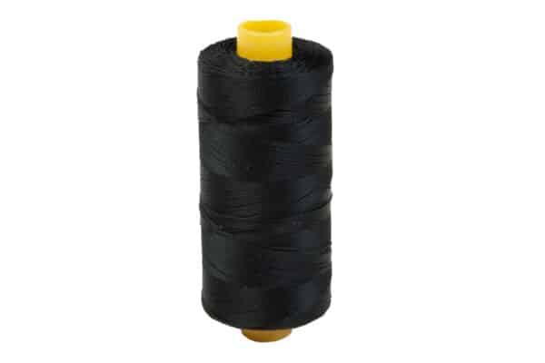 Ledergarn aus Polyester - stark gewachst, schwarz