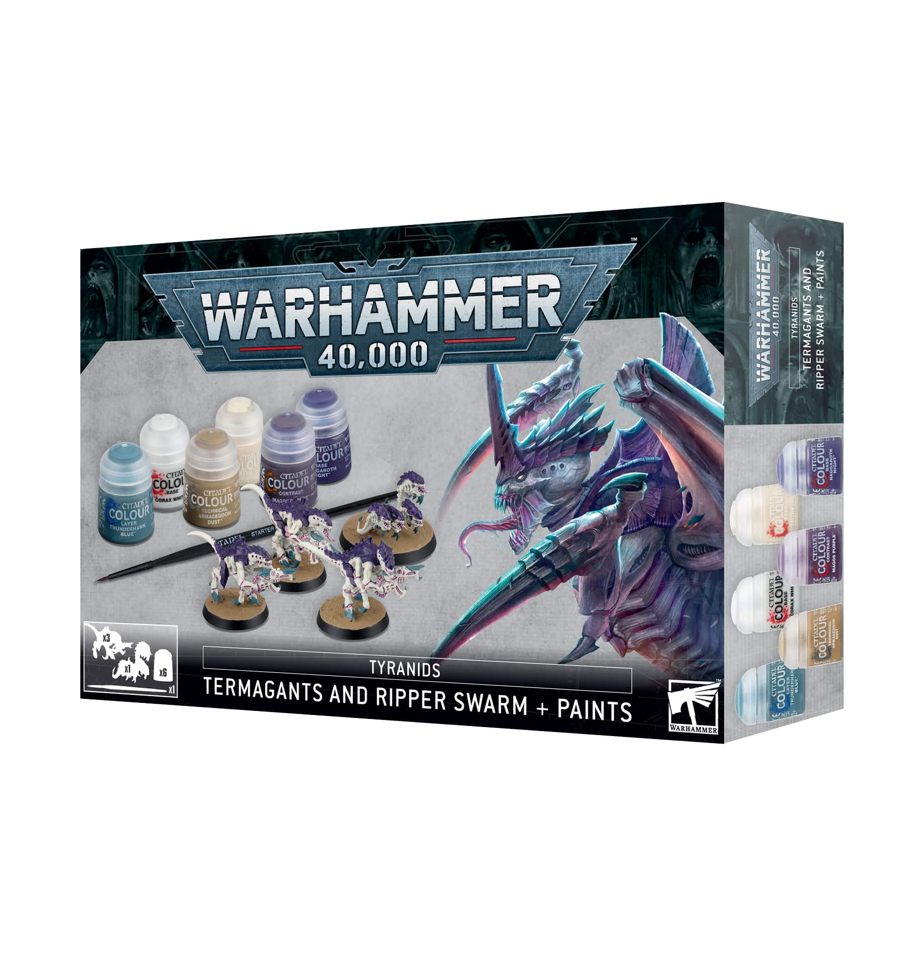 Warhammer 40k - Termagants and Ripper Swarm inklusive Pinsel und Farbset