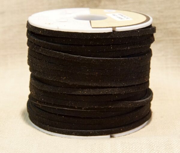 Flechtriemen / Lederband, schwarz 25m