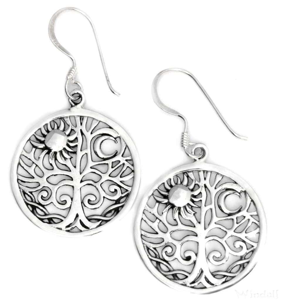 OH153 - Ohrhänger "Sonne und Mond" aus 925er Silber
